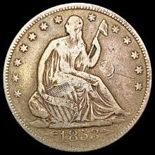 1853 Arrows Rays Seated Liberty Half Dollar NICELY