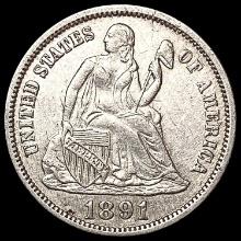 1891 Seated Liberty Dime CLOSELY UNCIRCULATED