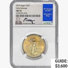 2019 $25 1/2oz. American Gold Eagle NGC MS70