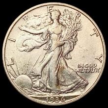 1936-S Walking Liberty Half Dollar CHOICE AU