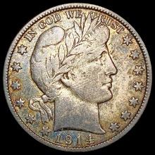 1914-S Barber Half Dollar LIGHTLY CIRCULATED