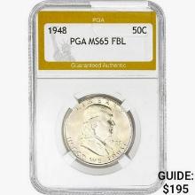 1948 Franklin Half Dollar PGA MS65 FBL