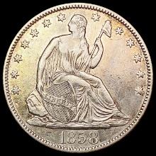 1858-O Seated Liberty Half Dollar CLOSELY UNCIRCUL