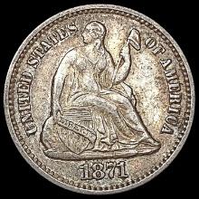 1871 Seated Liberty Half Dime CLOSELY UNCIRCULATED