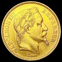 1864 French Gold 20 Francs 0.1867oz CHOICE AU