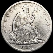 1861-S Seated Liberty Half Dollar CLOSELY UNCIRCUL