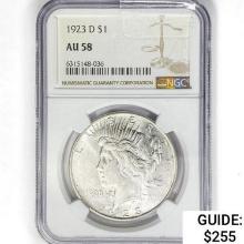 1923-D Silver Peace Dollar NGC AU58