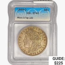 1899-O Morgan Silver Dollar ICG EF40 Micro O TOP 1