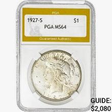 1927-S Silver Peace Dollar PGA MS64