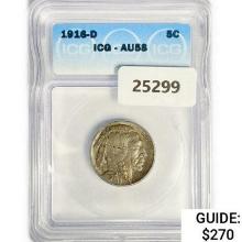 1916-D Buffalo Nickel ICG AU58