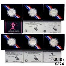 2013-2018 Clad Unc 50c Commem Lot (6 Coins)