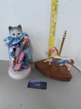 Ceramic Carousel, Cat Figure