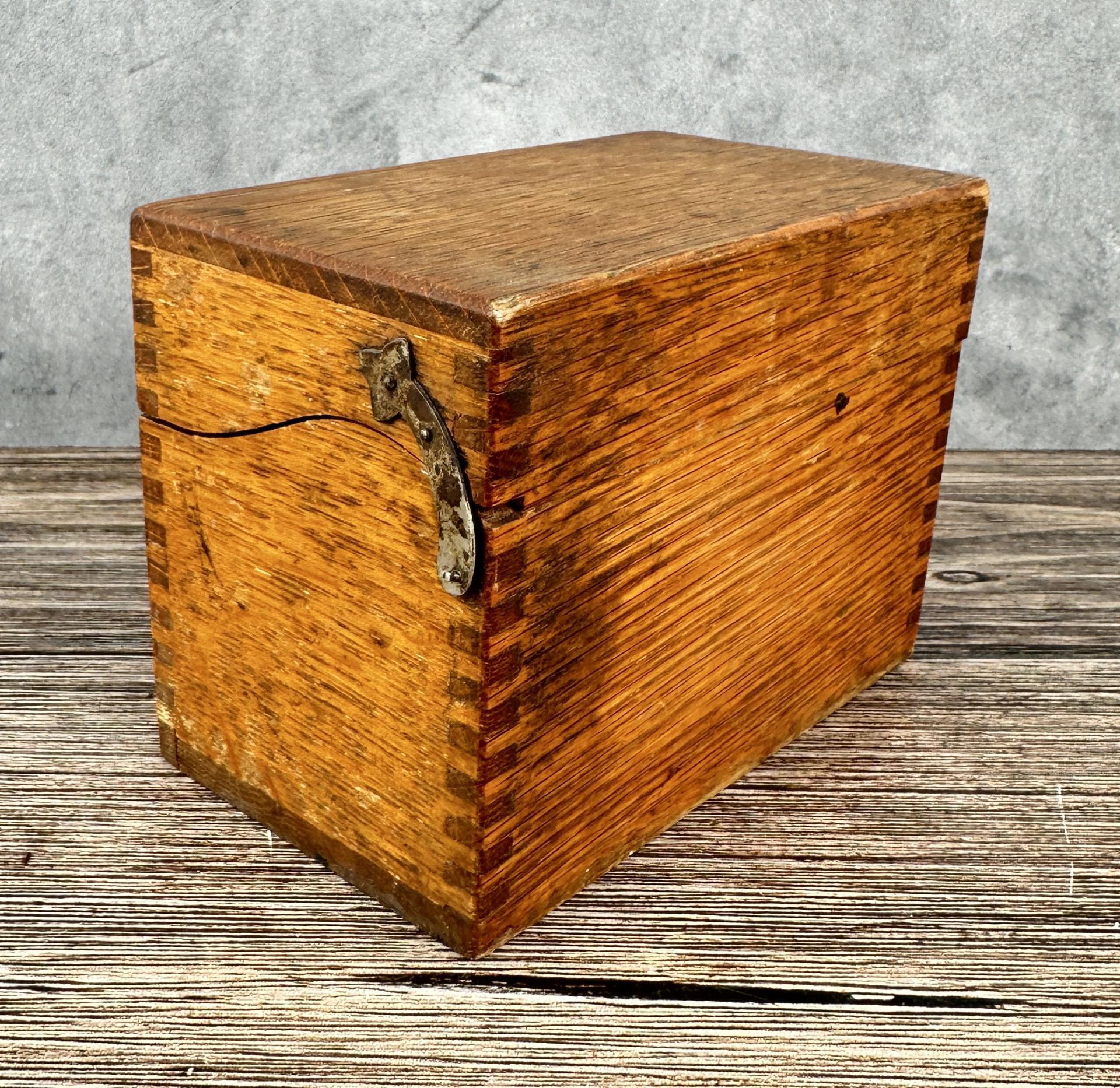 Antique Oak Recipe Box