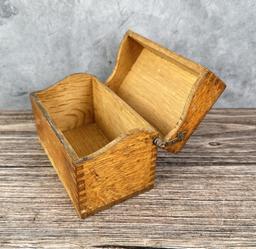 Antique Oak Recipe Box