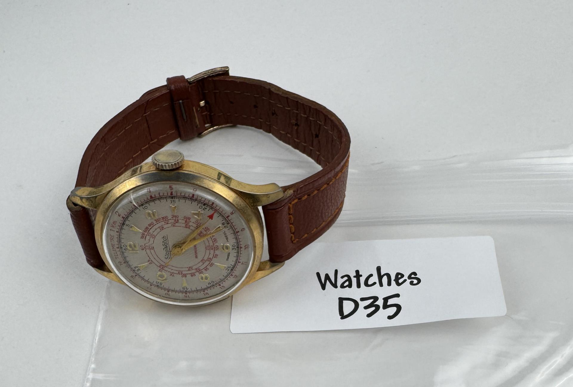 1950s Swiss Stopwatch Telemeter Tachymeter Watch