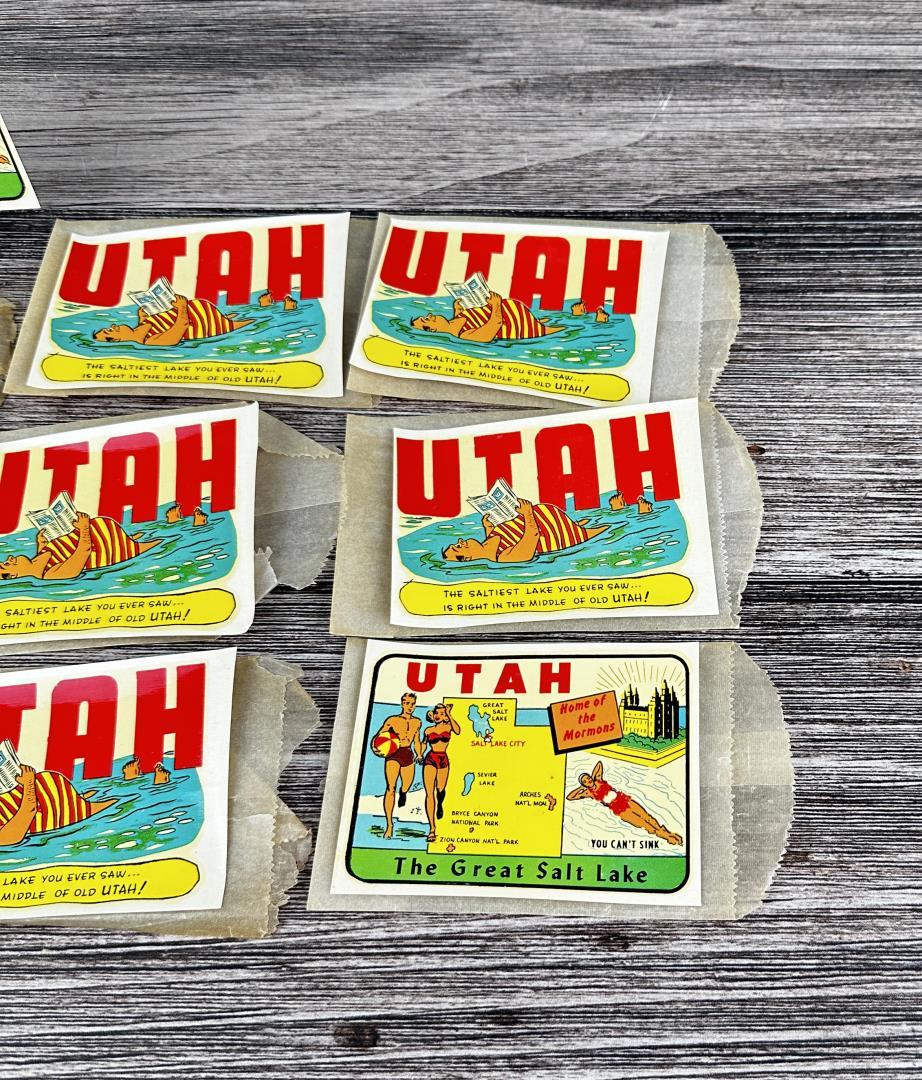 1950s Utah Travel Luggage Decals