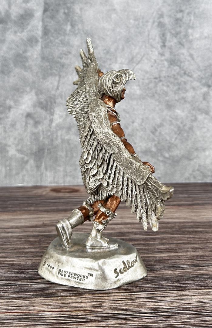 Sedlow Pewter Eagle Dance Indian Sculpture