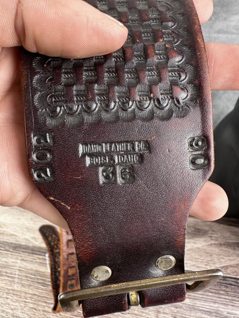 Idaho Tooled Leather Cartridge Belt