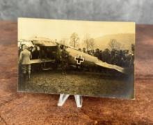 WWI WW1 French Captured German Airplane Postcard