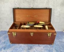 Abercrombie & Fitch Mahogany Fishing Tackle Box