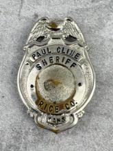 Paul Cline Rice Kansas Sheriff Badge