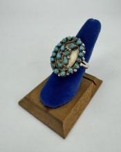 Zuni Petit Point Turquoise Sterling Ring
