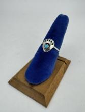 Navajo Sterling Turquoise Bear Paw Ring
