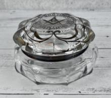 Silver Overlay Masonic Dresser Jar Colorado