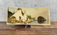 Hand Tinted Photo 140 Teepees On The Columbia