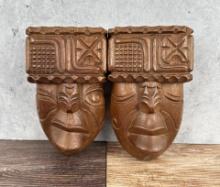 Tribal Carved Wooden Faces Honduras