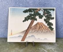 Kasamatsu Shiro Mount Fuji Japan Woodblock Print