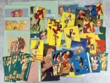 Large Collection of Antique Pin Up Girl Prints