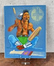 George Flett Oil on Board Indian Painting