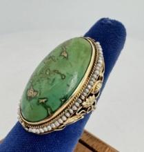 Antique 14k Gold Persian Turquoise Ring