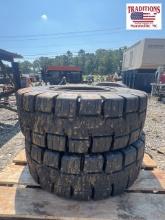 (2) 300-15/8.00 Forklift Wheels & Tires / Seat