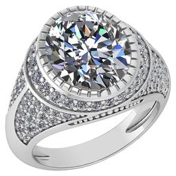 Certified 3.00 Ctw Diamond VS/I1 Halo Ring For 14K White Gold