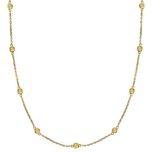 Fancy Yellow Canary Station Necklace 14k Gold (2.00ct)
