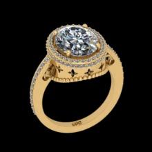 4.02 Ctw VS/SI1 Diamond14K Yellow Gold Engagement Ring