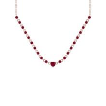 2.70 Ctw Ruby 14K Rose Gold Pendant Necklace