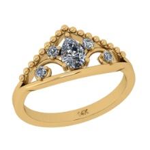 0.64 Ctw SI2/I1 Diamond 14K Yellow Gold Promises Ring