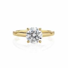 Certified 1.04 CTW Round Diamond Solitaire 14k Ring D/SI2