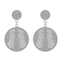 2.07 Ctw SI2/I1 Diamond Style 14K White Gold Baseball theme Earrings