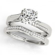 CERTIFIED 18KT WHITE GOLD 1.14 CTW J-K/VS-SI1 DIAMOND BRIDAL SET