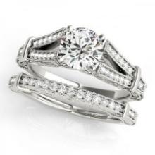 CERTIFIED 18KT WHITE GOLD 1.24 CTW J-K/VS-SI1 DIAMOND BRIDAL SET