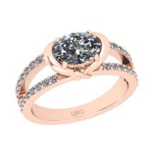 1.90 Ctw IGI Certificate Diamond Set 14K Rose Gold Engagement Ring