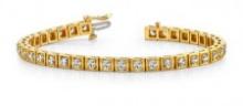 14KT YELLOW GOLD 1 CTW G-H VS2/SI1 FLOATING DIAMOND BOX TENNIS BRACELET