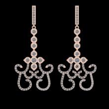 1.52 Ctw VS/SI1 Diamond 14K Rose Gold Dangling Earrings