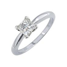 Certified 0.63 CTW Princess Diamond Solitaire 14k Ring E/SI2