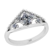 0.64 Ctw SI2/I1 Diamond 14K White Gold Promises Ring