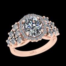 4.00 Ctw VS/SI1 Diamond14K Rose Gold Engagement Ring